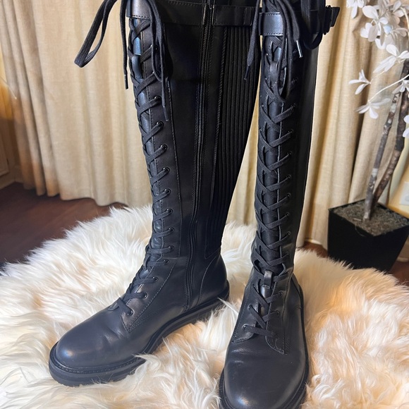 ANTONIO MELANI Black Lace Up Boots Sz9 - Picture 4 of 9